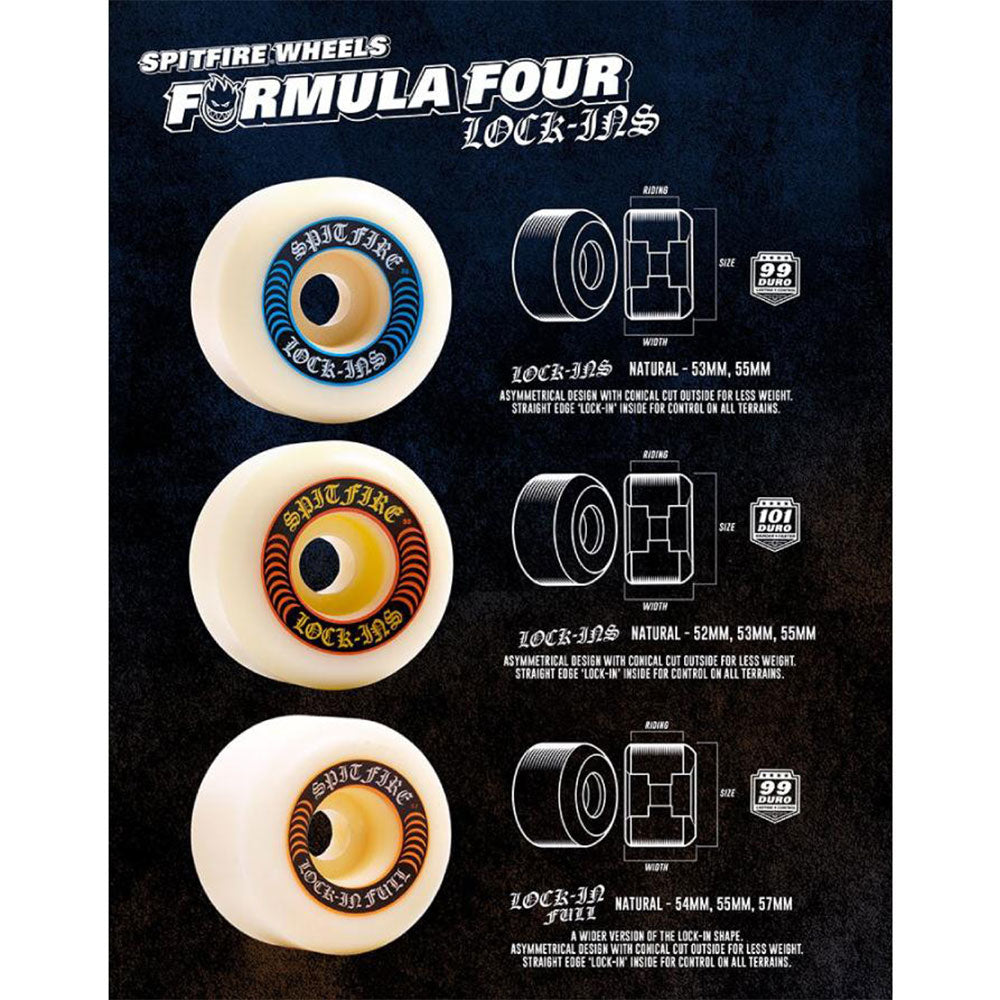 Spitfire Formula 4 Spitfire F4 Lock In Full 55mm 99A Wheels