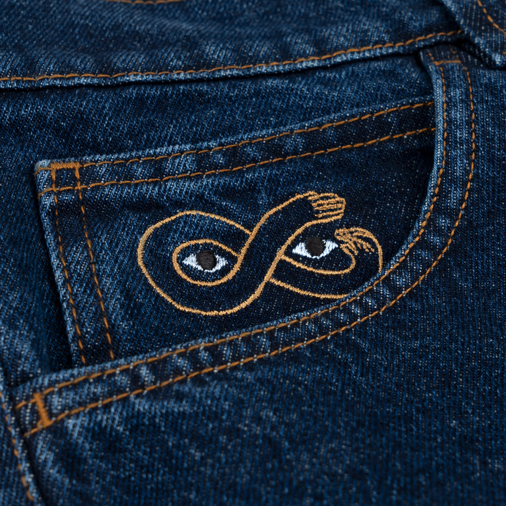 MAGENTA OG DENIM アシッド ブラック M 刺繍ロゴ 新品同様品 MAGENTA SKATEBOARDS - OG DENIM PANTS 