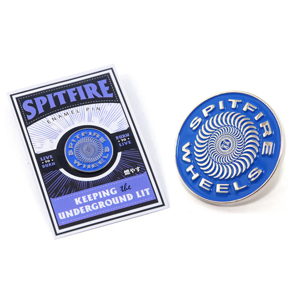 SPITFIRE WHEELS - Classic Swirl Lapel Pin "Blue/Silver"