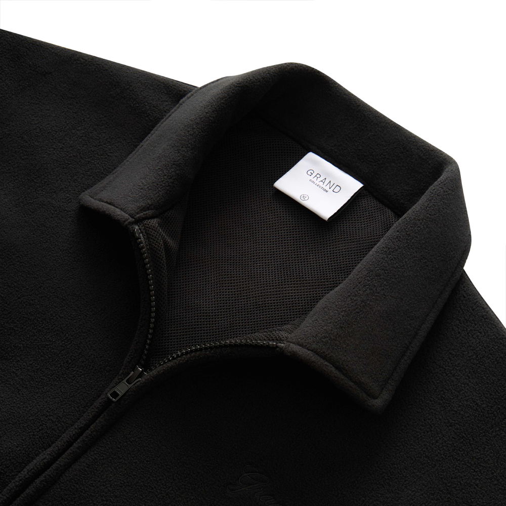 GRAND COLLECTION - Heavyweight Polar Fleece Jacket "Black"