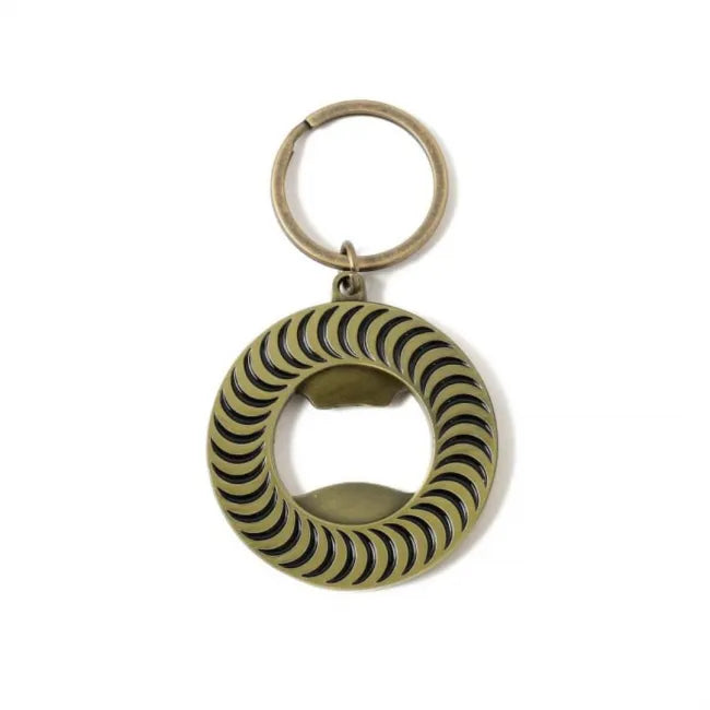 SPITFIRE WHEELS - Classic Swirl Bottle Opener Keychain "Brass/Black"