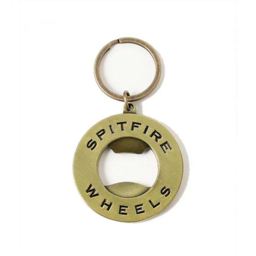 SPITFIRE WHEELS - Classic Swirl Bottle Opener Keychain "Brass/Black"