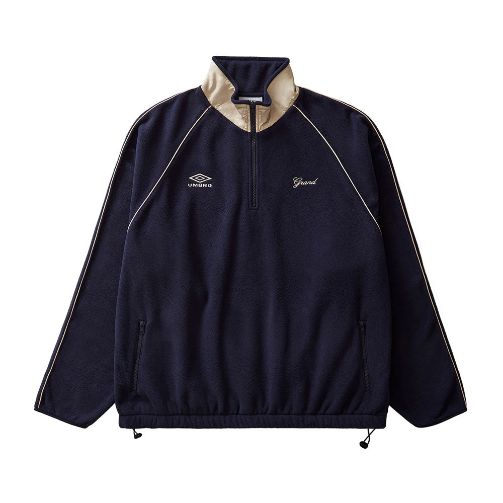 GRAND COLLECTION x UMBRO - Fleece Pullover with Piping Jacket "Navy"