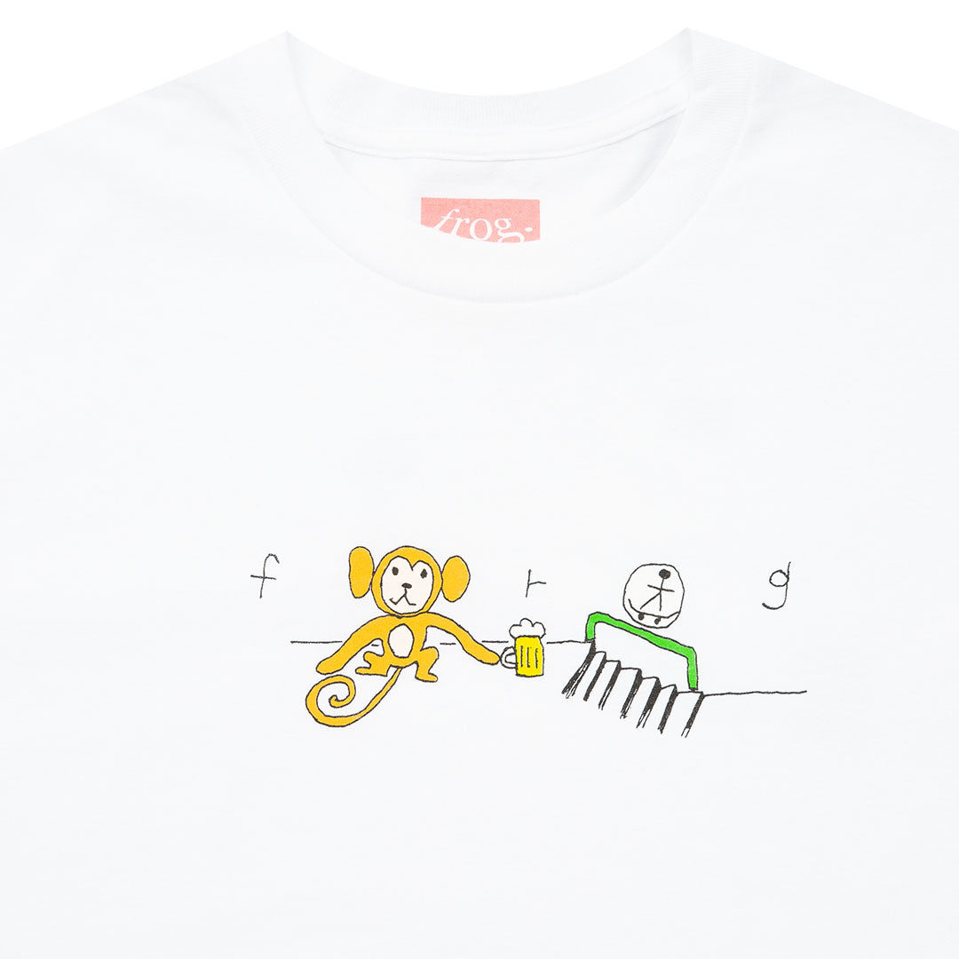 FROG SKATEBOARDS - Monkey Logo T-Shirt "White"