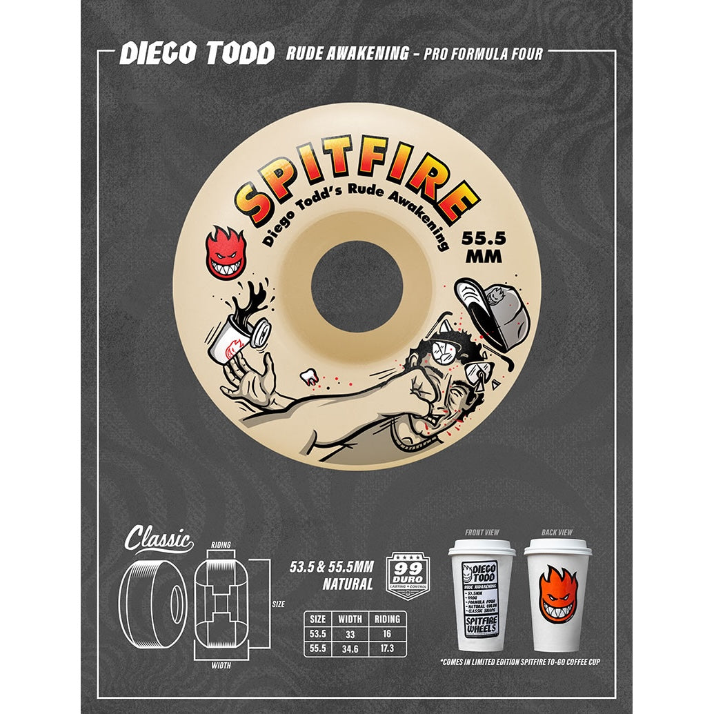 SPITFIRE WHEELS - "Diego Todd" F4 Classic 99DU 55.5mm