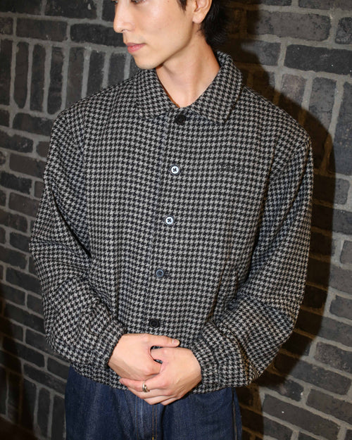 GRAND COLLECTION - Houndstooth Wool Jacket "Black / Grey"