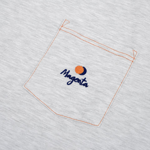 MAGENTA SKATEBOARDS - VISION POCKET TEE "ASH"