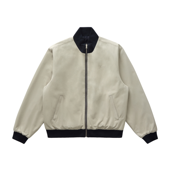 GRAND COLLECTION - Reversible Pinstripe Wool/Cotton Jacket "Stripe/White"