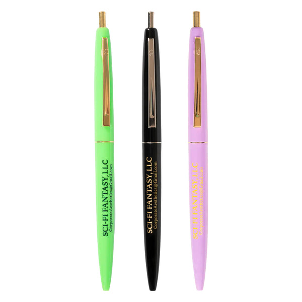 SCI-FI FANTASY - 3 Pack Click Pens "Purple/Green/Black"