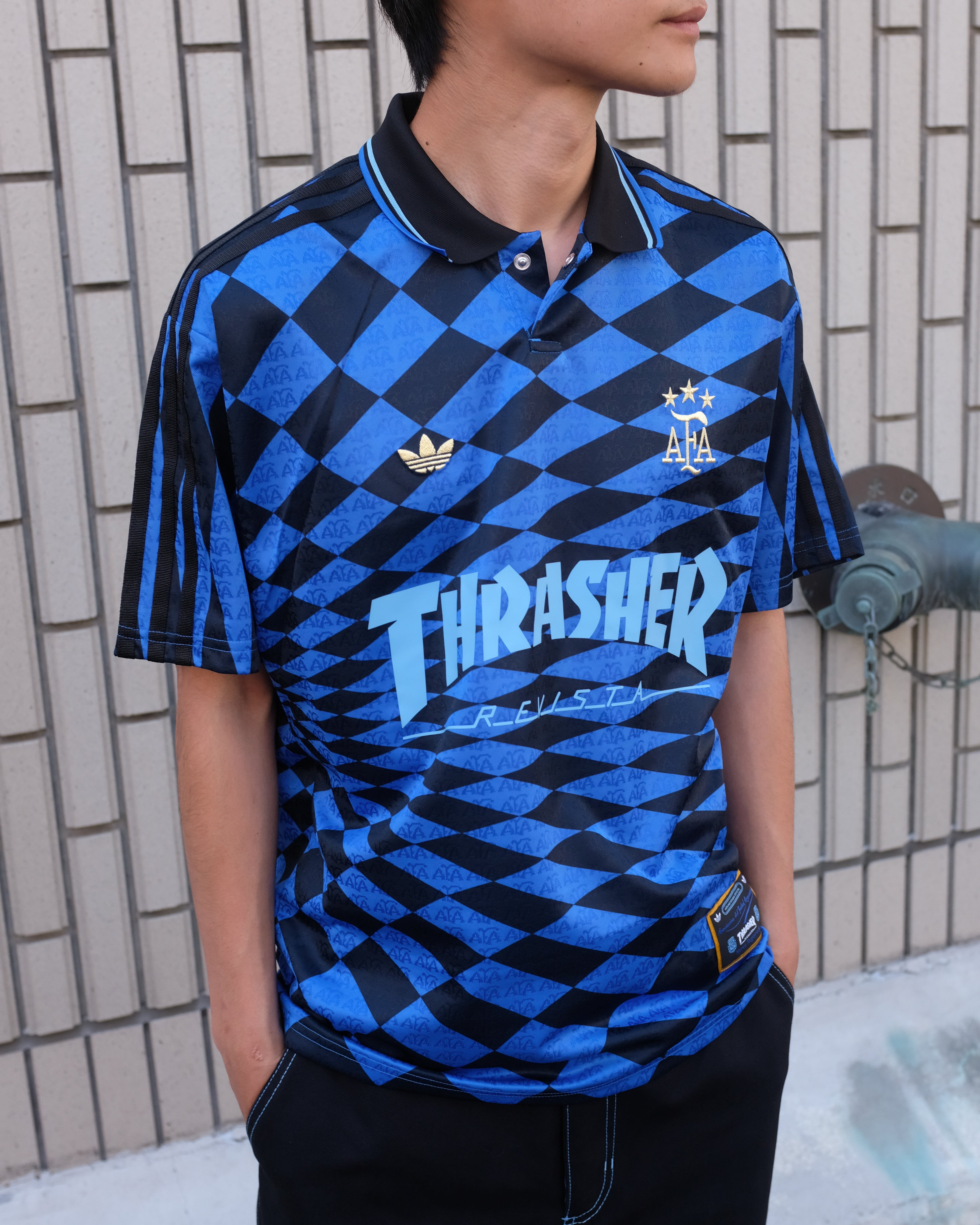 ADIDAS SKATEBOARDING - THRASHER x AFA JERSEY "Black/Blue"