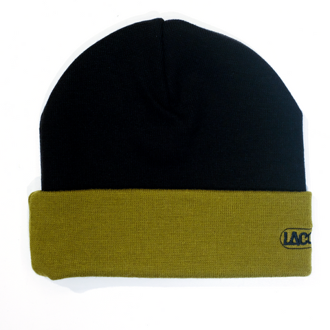 LACQUER - LOGO BEANIE "Black/Olive"