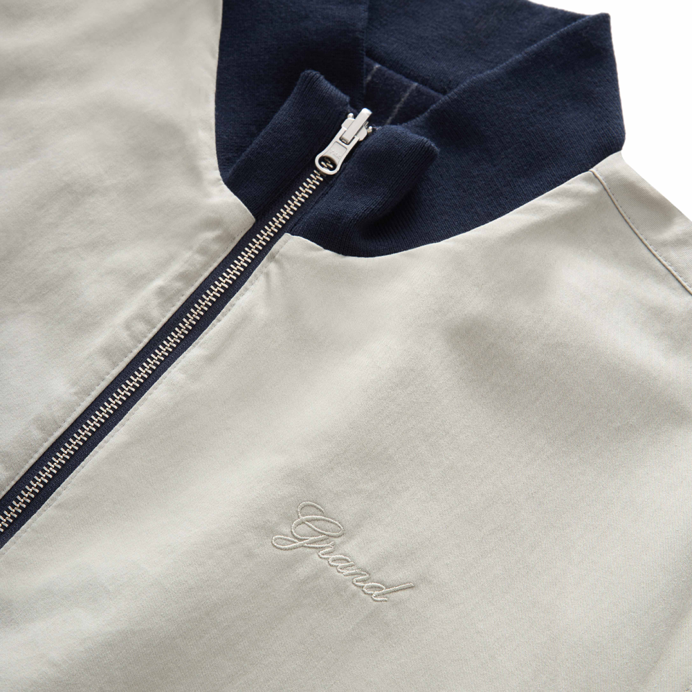 GRAND COLLECTION - Reversible Pinstripe Wool/Cotton Jacket "Stripe/White"
