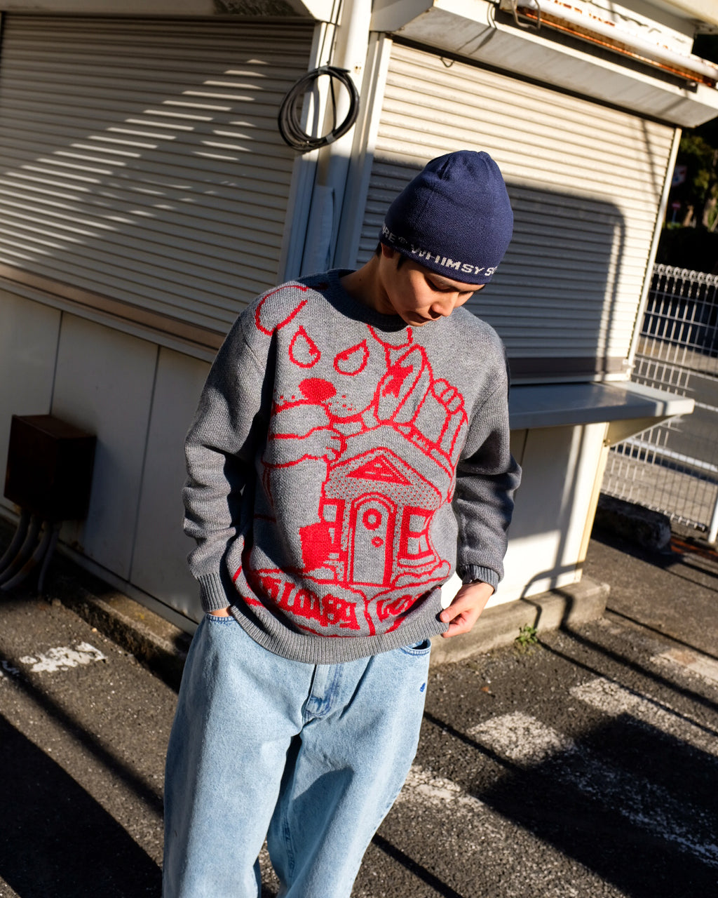 LOLA'S Hardware x Whimsy Socks - BLOOD Knit Sweater "Grey"
