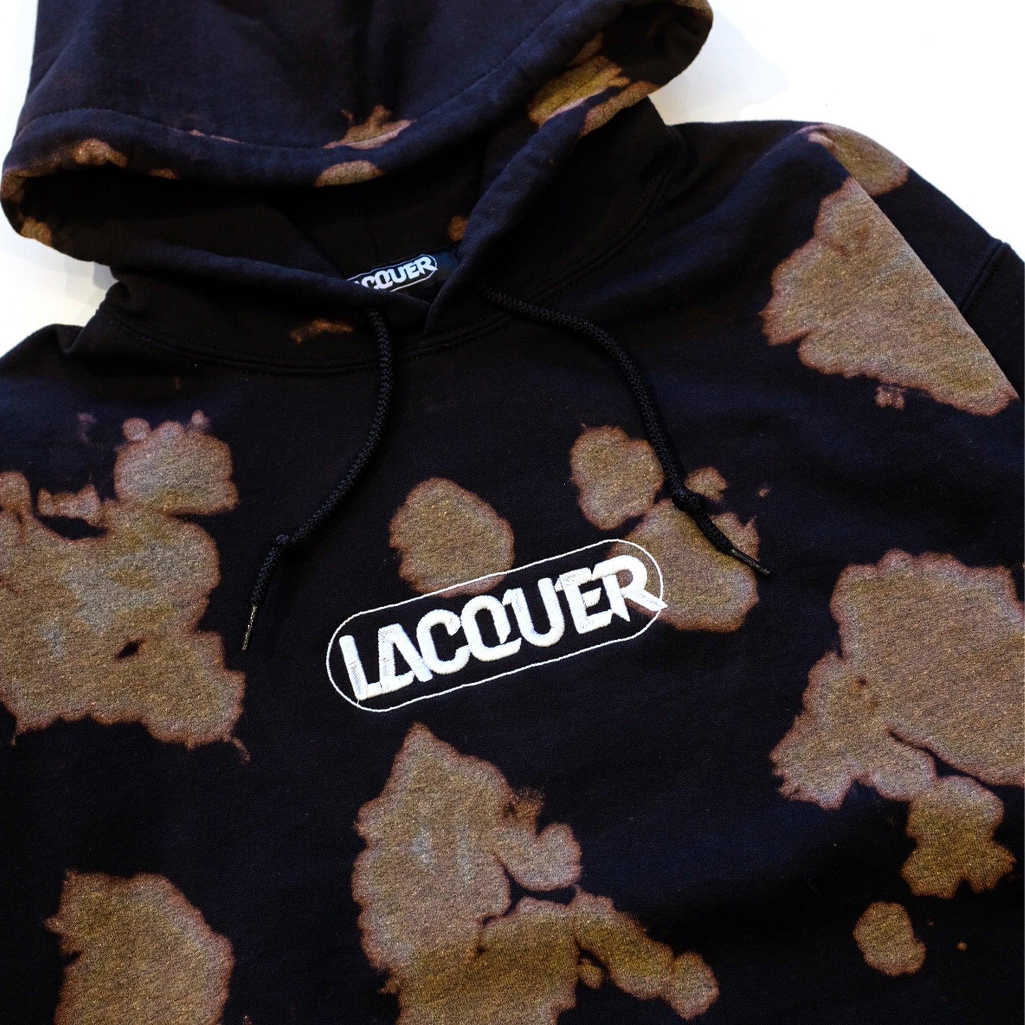 LACQUER - Embroidery tie dye Hoodie "Black"