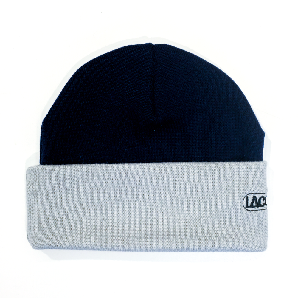 LACQUER - LOGO BEANIE "Navy/Gray"