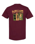 LOOPHOLE WHEELS - ON DA STREETS TEE "BARGUNDY"