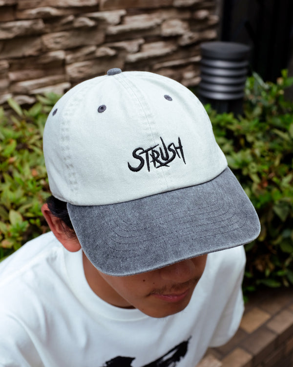 STRUSH WHEELS - Script Pigment Strapback Cap "Grey / Black"