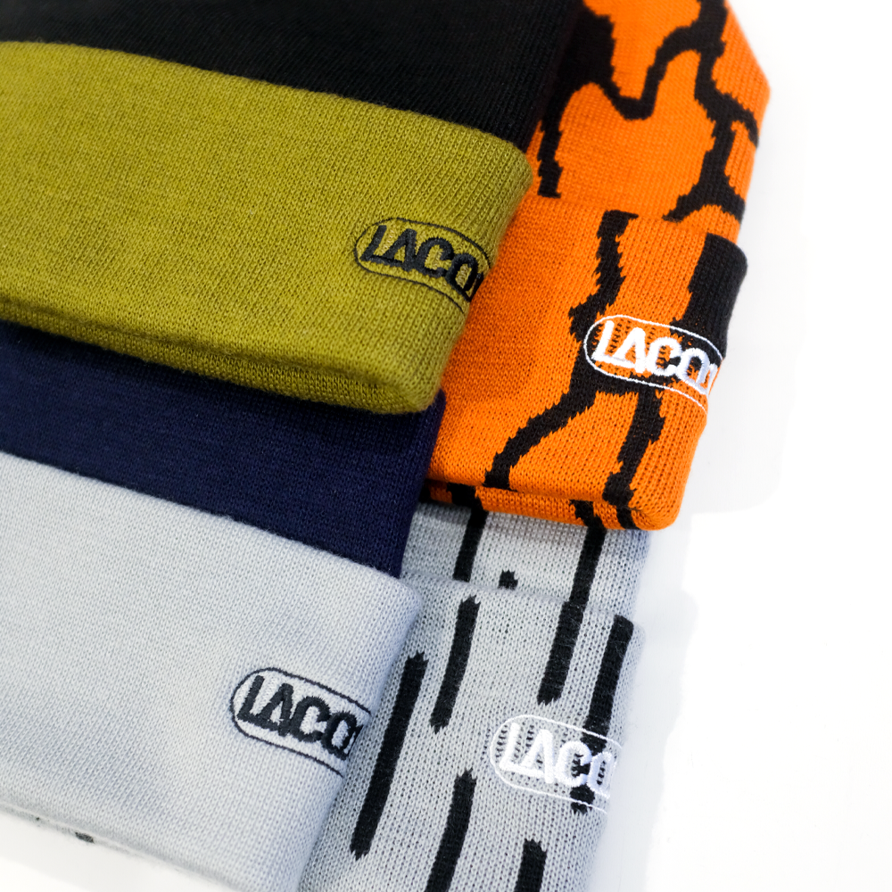 LACQUER - LOGO BEANIE "Navy/Gray"