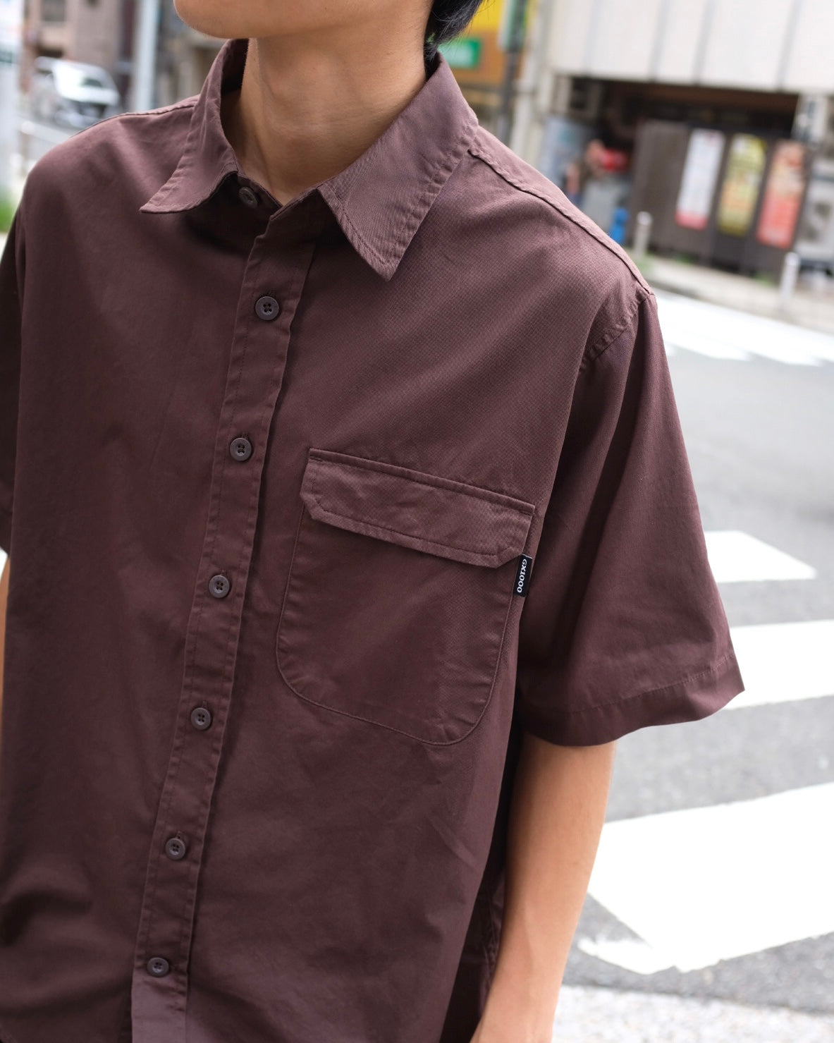 GX1000 - Big Pocket SS Button Down "Brown"