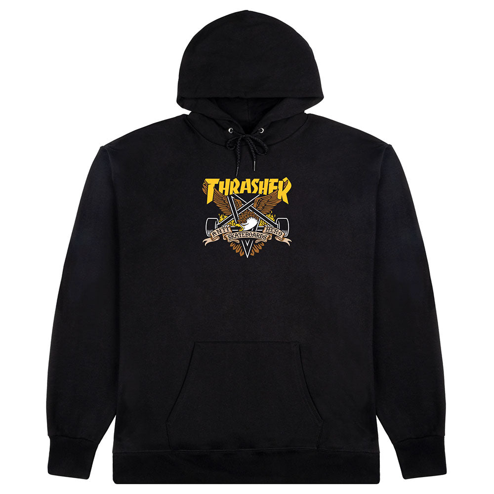 THRASHER X ANTIHERO - EAGLEGRAM - L/S HOODIE ”BLACK”