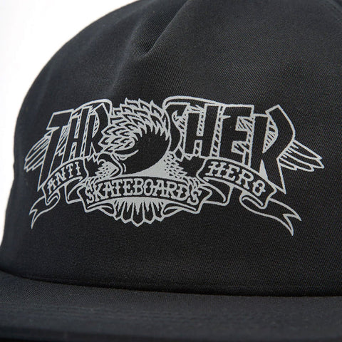 THRASHER X ANTIHERO - MAG BANNER - SNAPBACK HAT "BLACK"