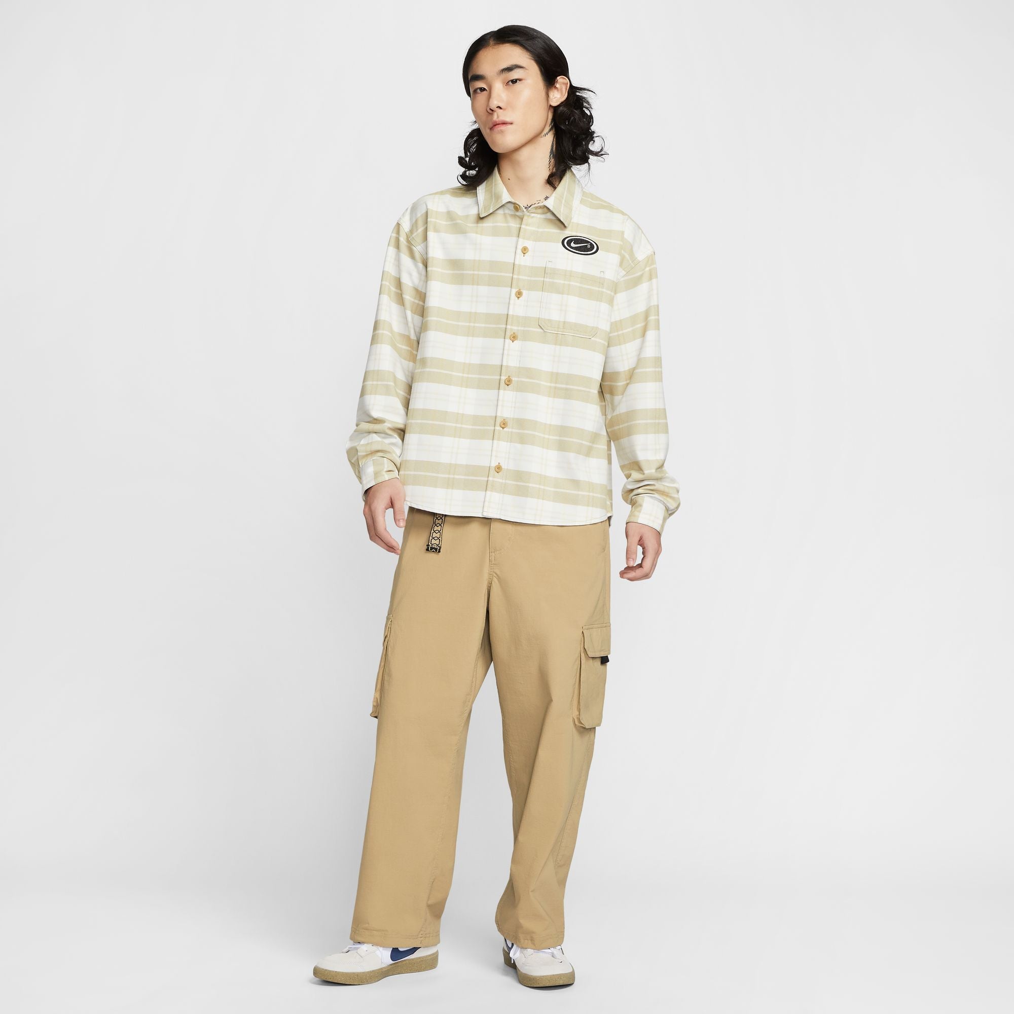 NIKE SB - FLNNL BTN UP KOS L/S TOP "SAIL/LTBONE"