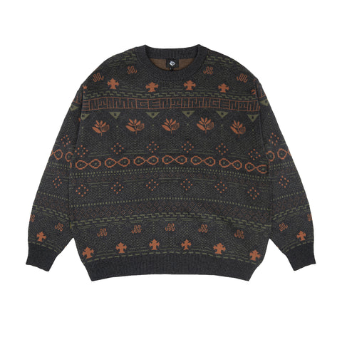 MAGENTA SKATEBOARDS - AZTEC KNIT CREWNECK  "DARK HEATHER"