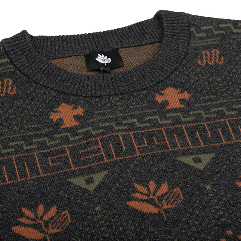 MAGENTA SKATEBOARDS - AZTEC KNIT CREWNECK  "DARK HEATHER"