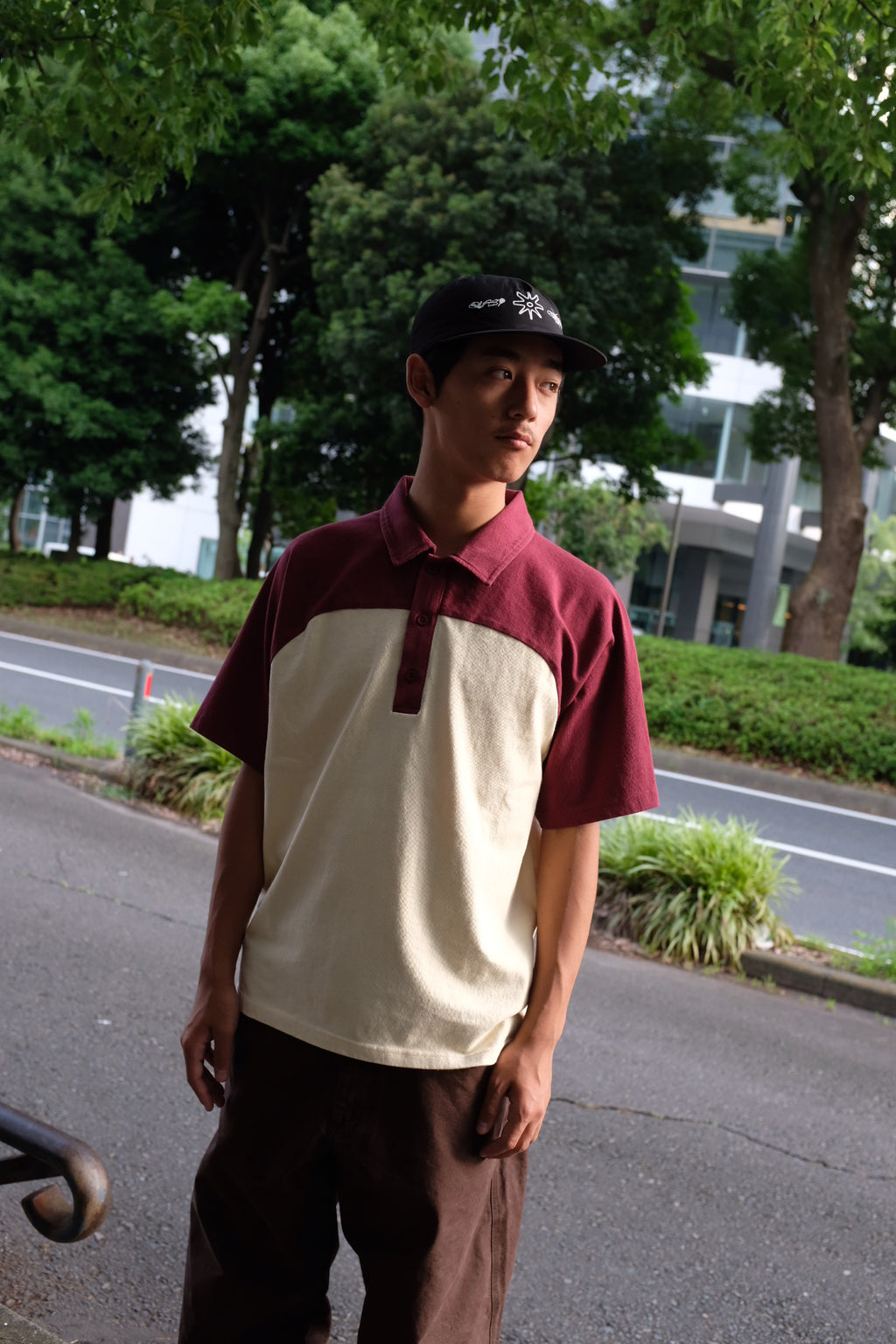 QUASI - Leslie Raglan Polo "Maroon"