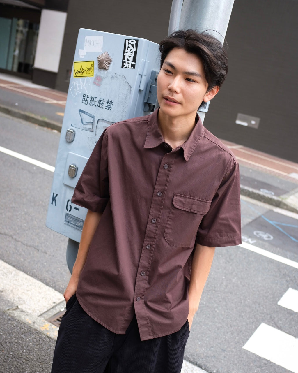 GX1000 - Big Pocket SS Button Down "Brown"