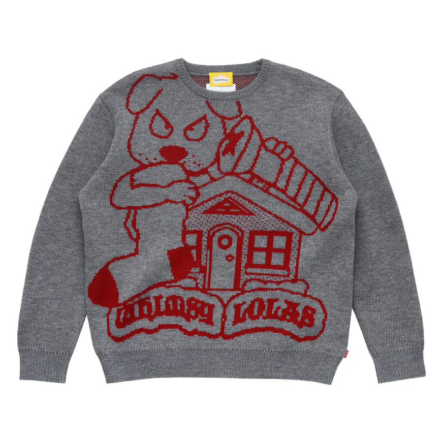 LOLA'S Hardware x Whimsy Socks - BLOOD Knit Sweater "Grey"