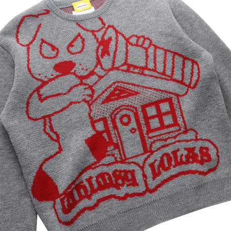 LOLA'S Hardware x Whimsy Socks - BLOOD Knit Sweater "Grey"