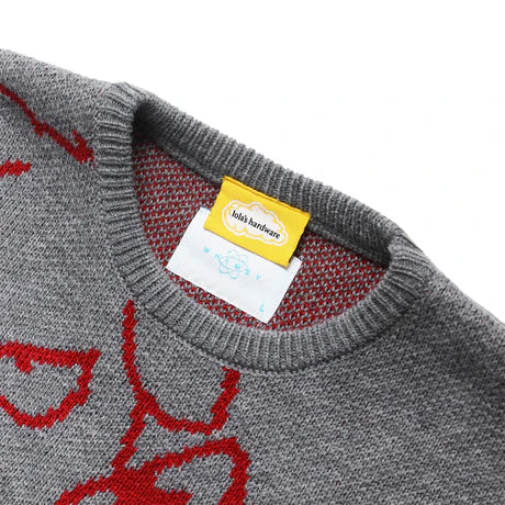 LOLA'S Hardware x Whimsy Socks - BLOOD Knit Sweater "Grey"