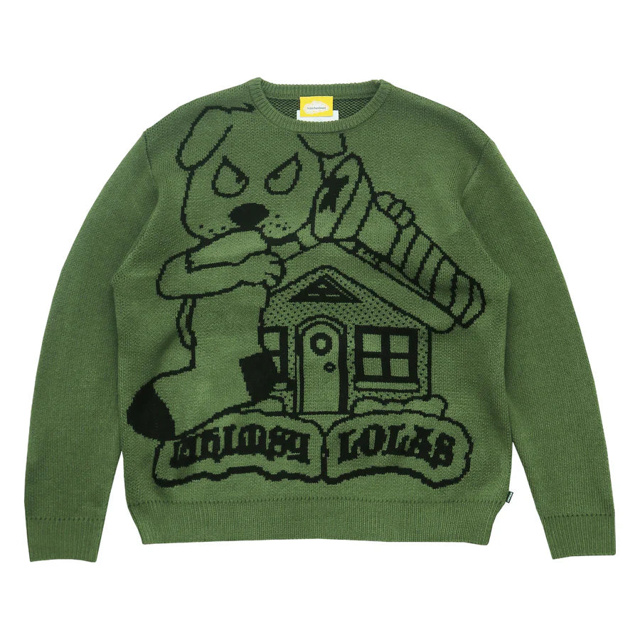 LOLA'S Hardware x Whimsy Socks - BLOOD Knit Sweater "Olive"