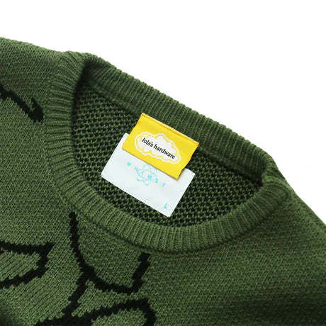 LOLA'S Hardware x Whimsy Socks - BLOOD Knit Sweater "Olive"