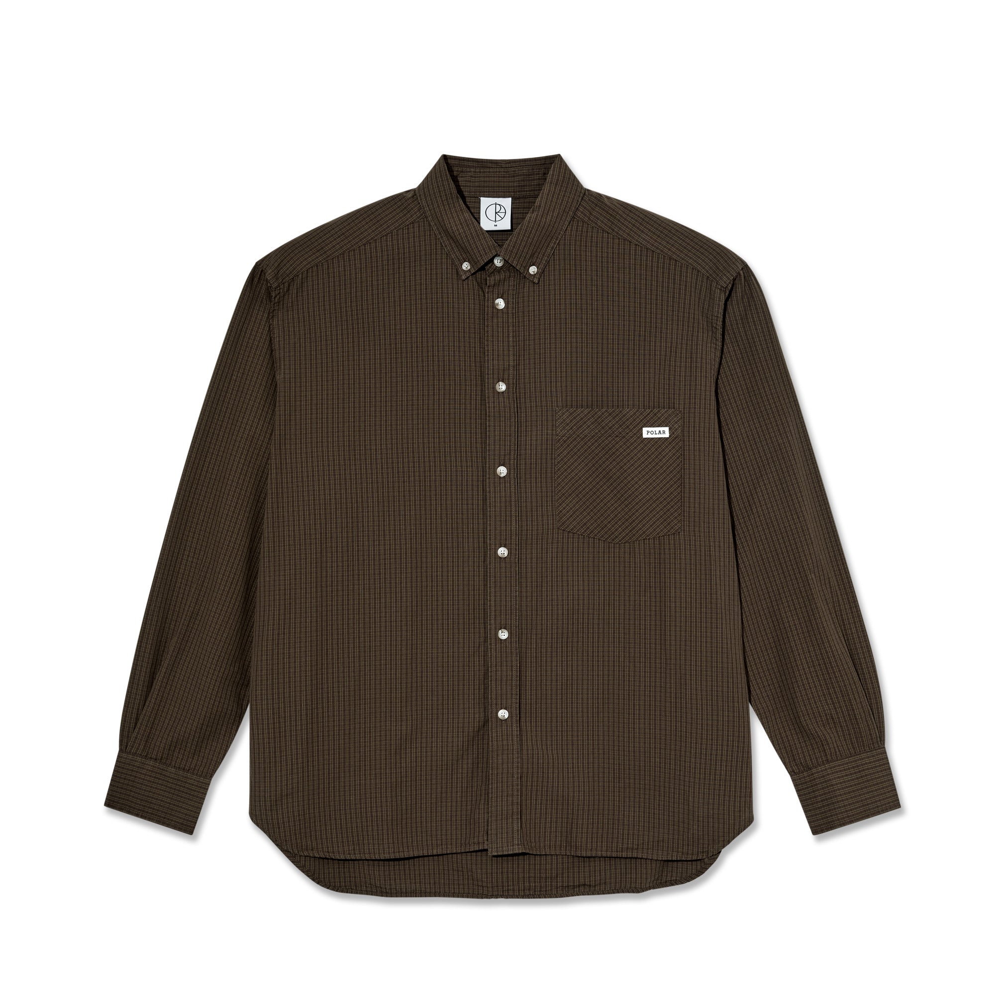 POLAR -  Ben LS Shirt  Poplin "Brown"