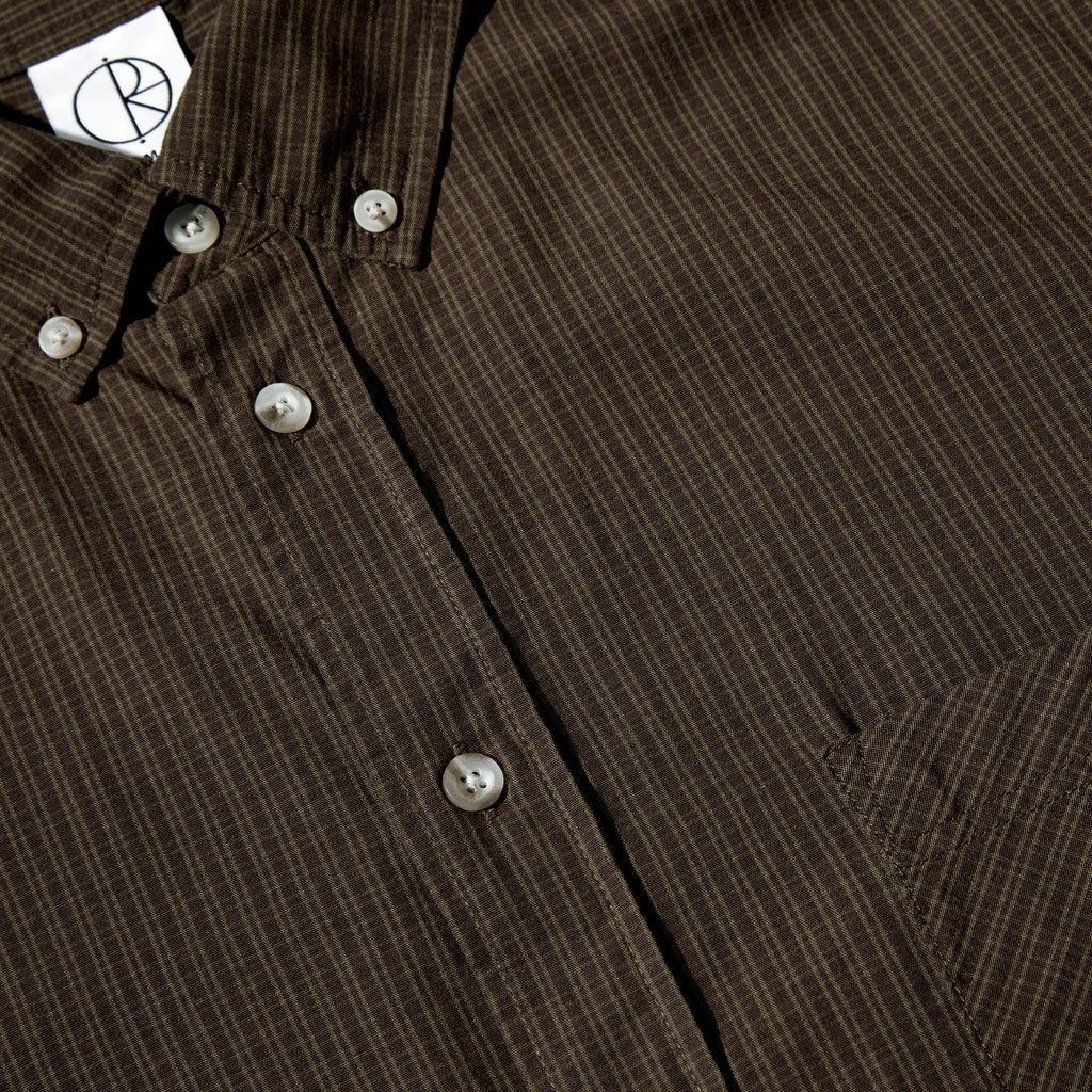 POLAR -  Ben LS Shirt  Poplin "Brown"