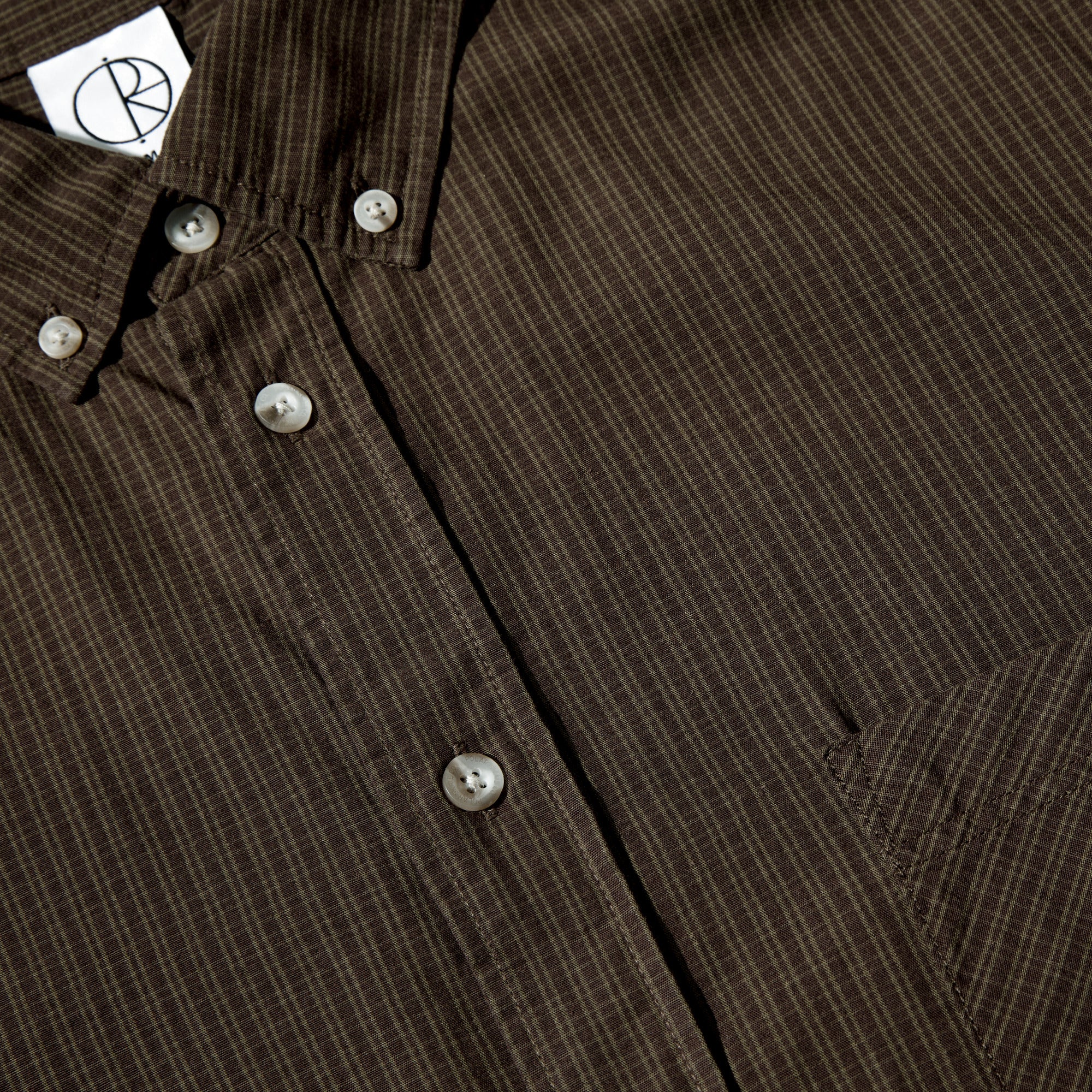 POLAR -  Ben LS Shirt  Poplin "Brown"
