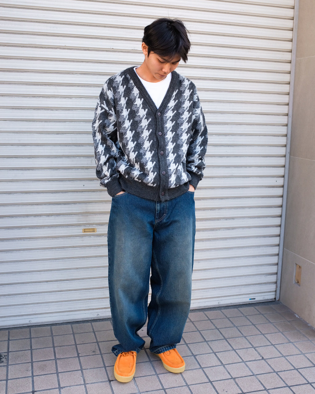 POLAR - Louis Cardigan Houndstooth "Grey"