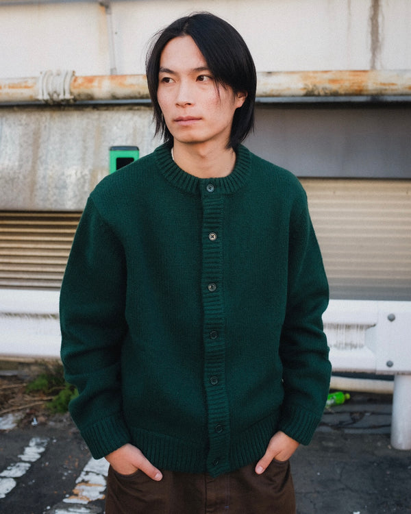 GRAND COLLECTION - Wool Cardigan "Forest Green"