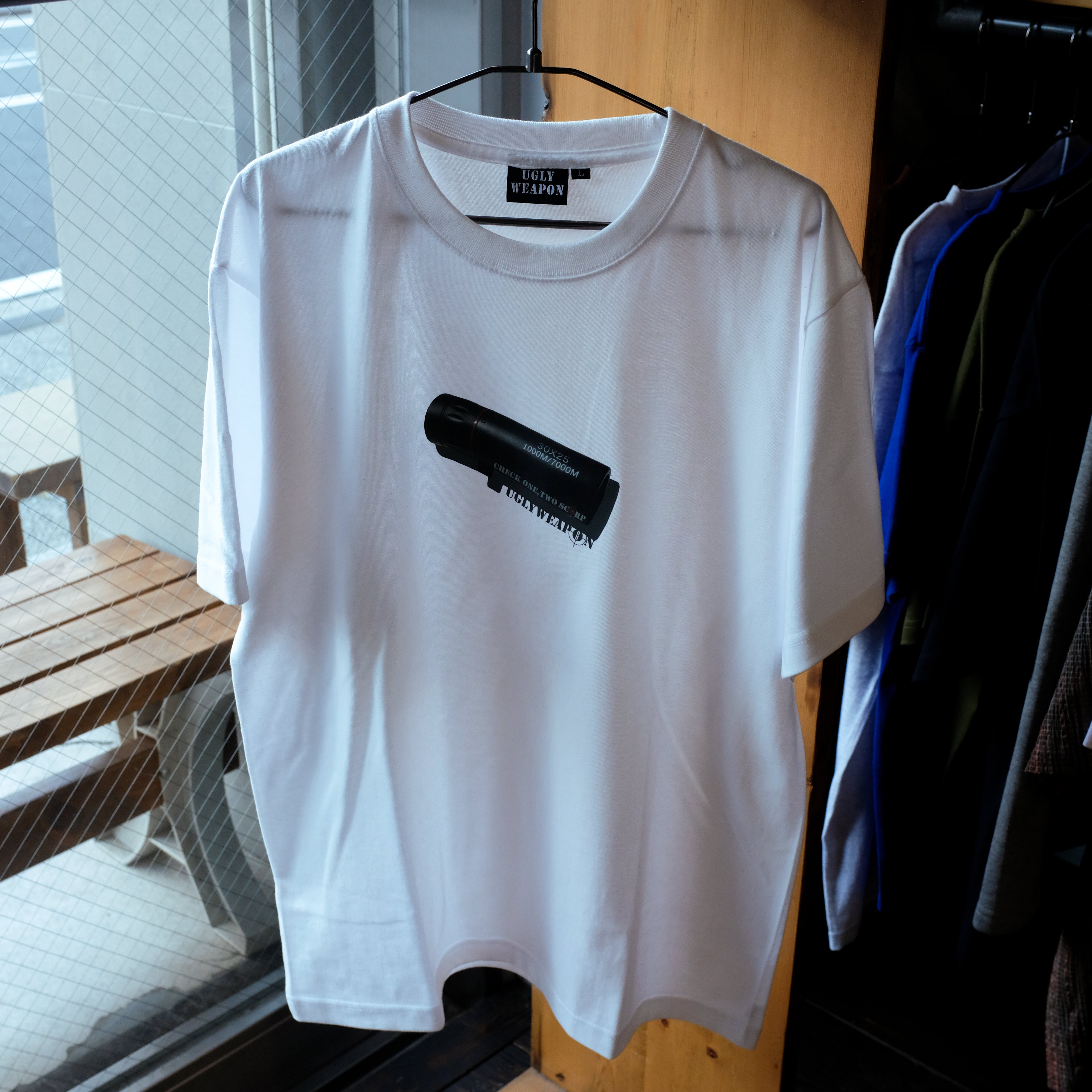 UGLY WEAPON - CHECK ONE TWO TEE "WHITE"
