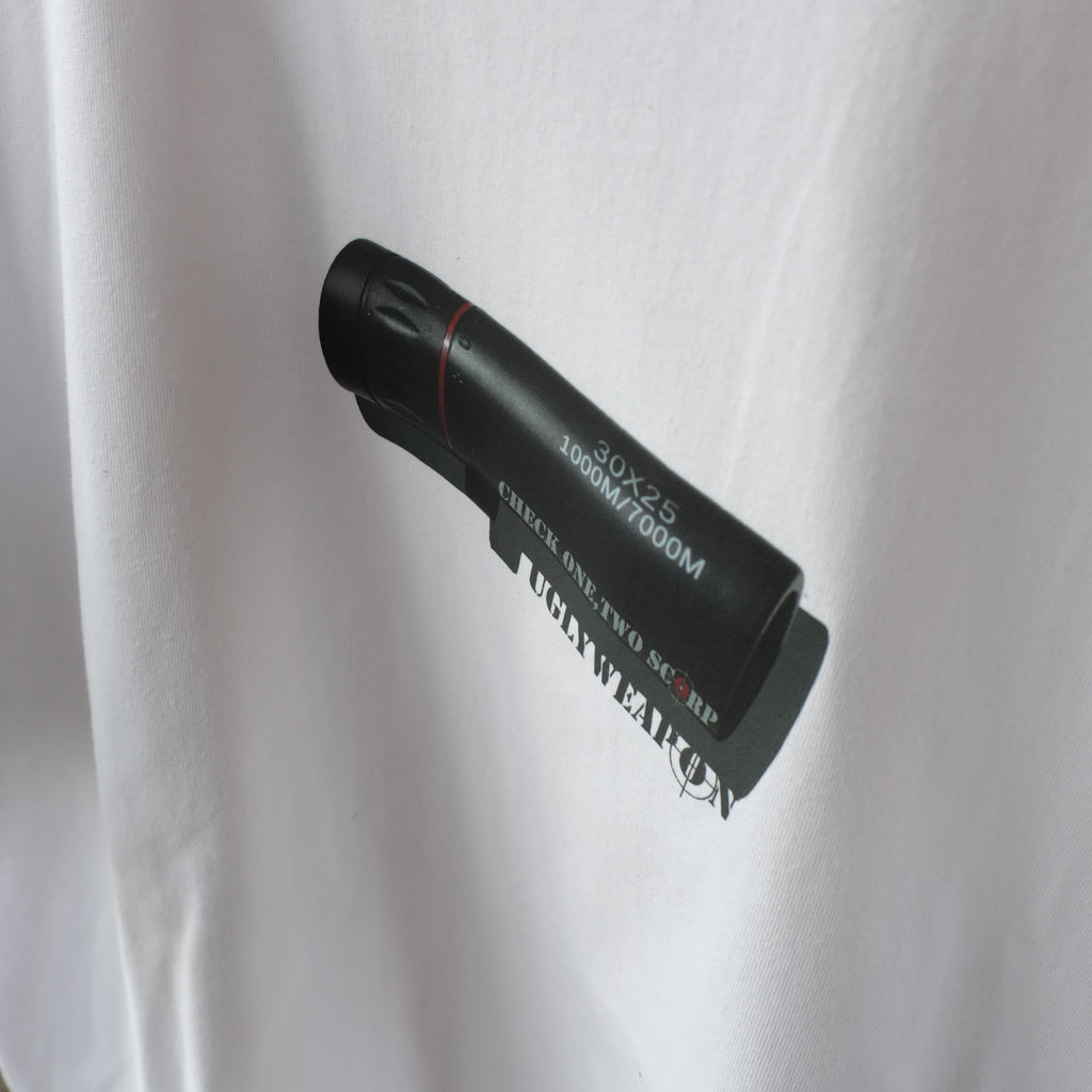 UGLY WEAPON - CHECK ONE TWO TEE "WHITE"