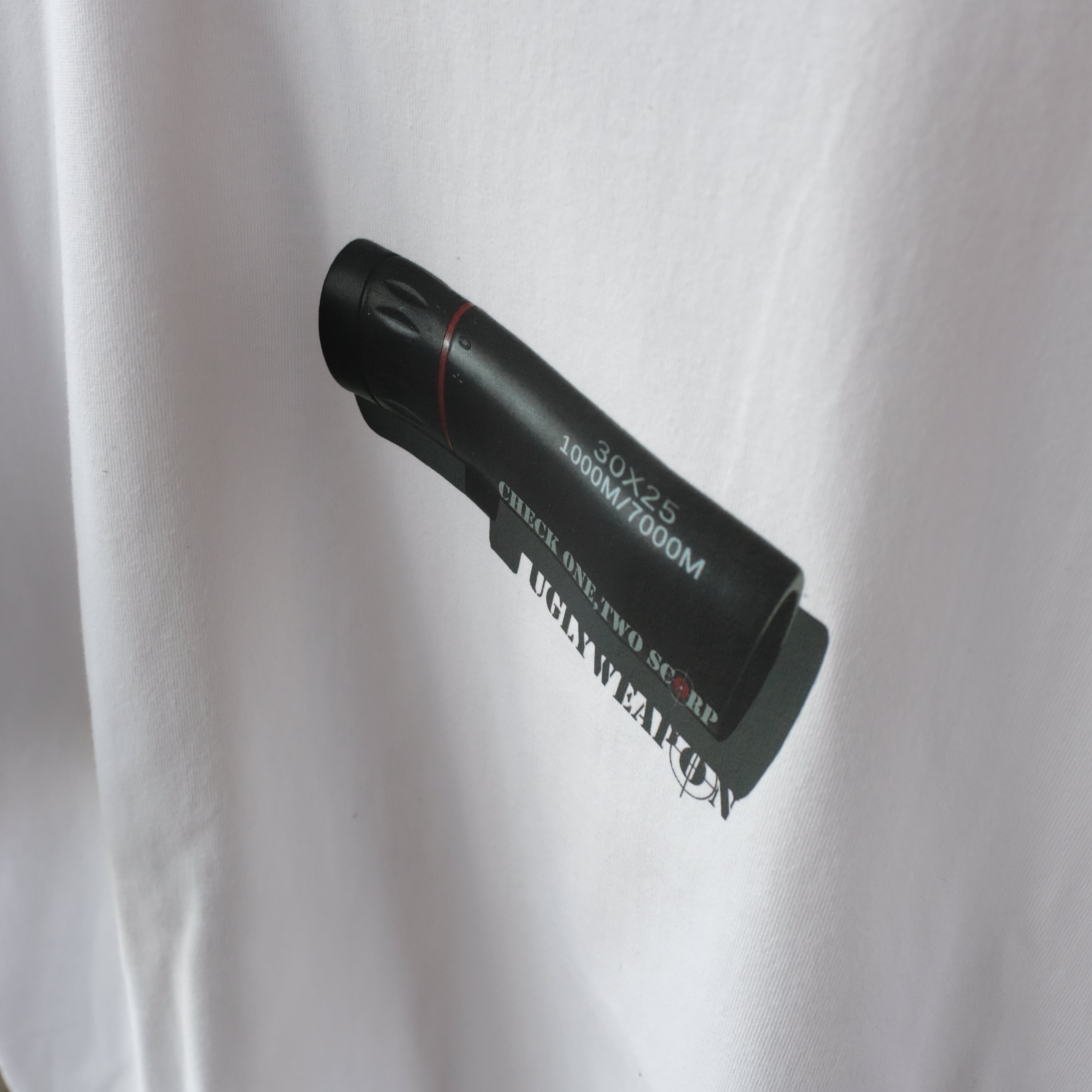 UGLY WEAPON - CHECK ONE TWO TEE "WHITE"