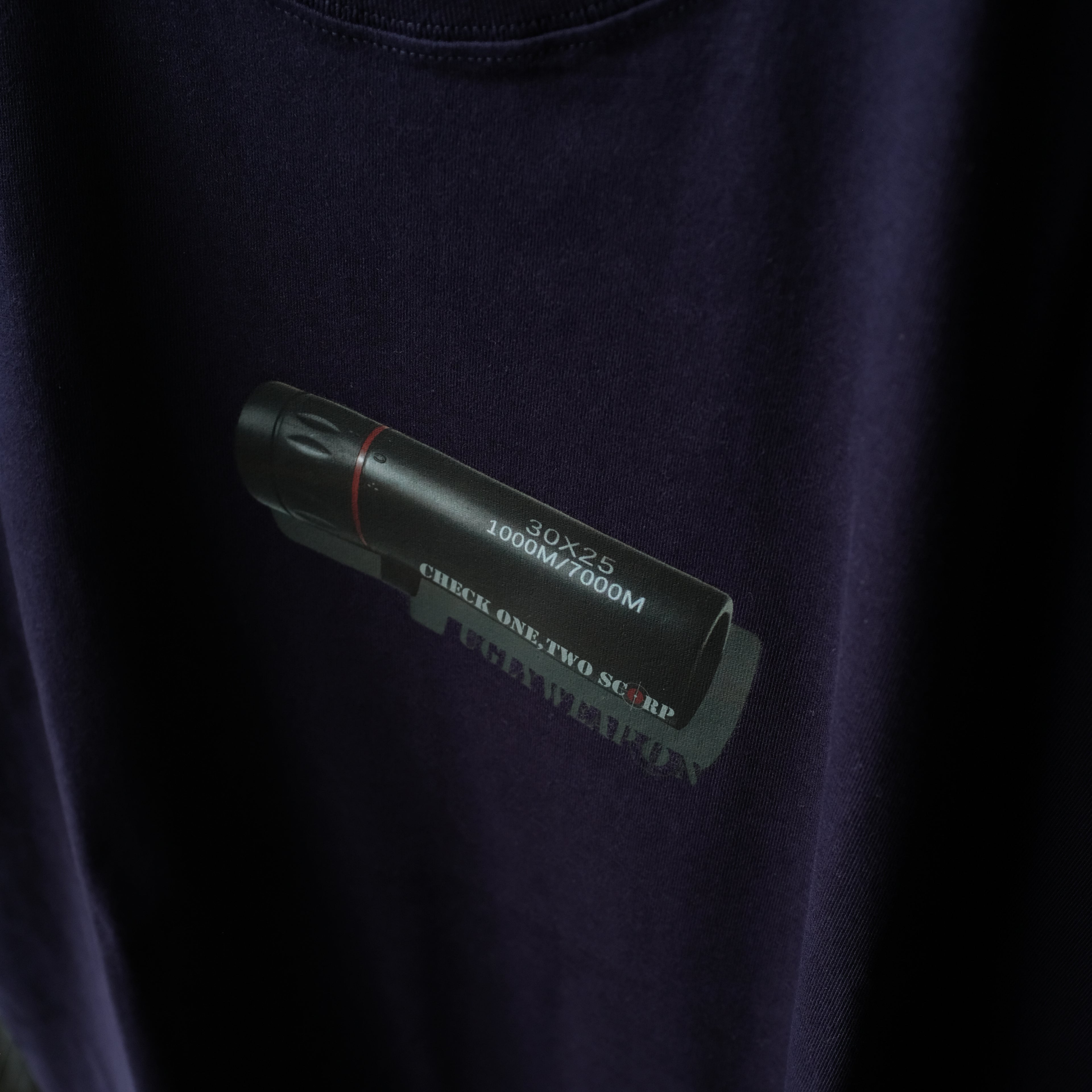UGLY WEAPON - CHECK ONE TWO TEE "NAVY"