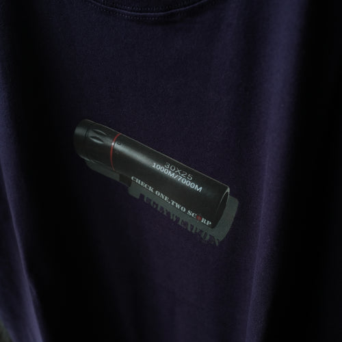 UGLY WEAPON - CHECK ONE TWO TEE "NAVY"