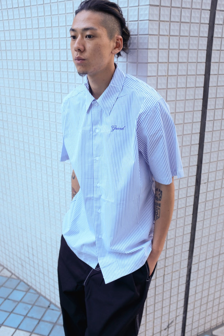 GRAND COLLECTION - Striped Poplin Shirt "Blue"