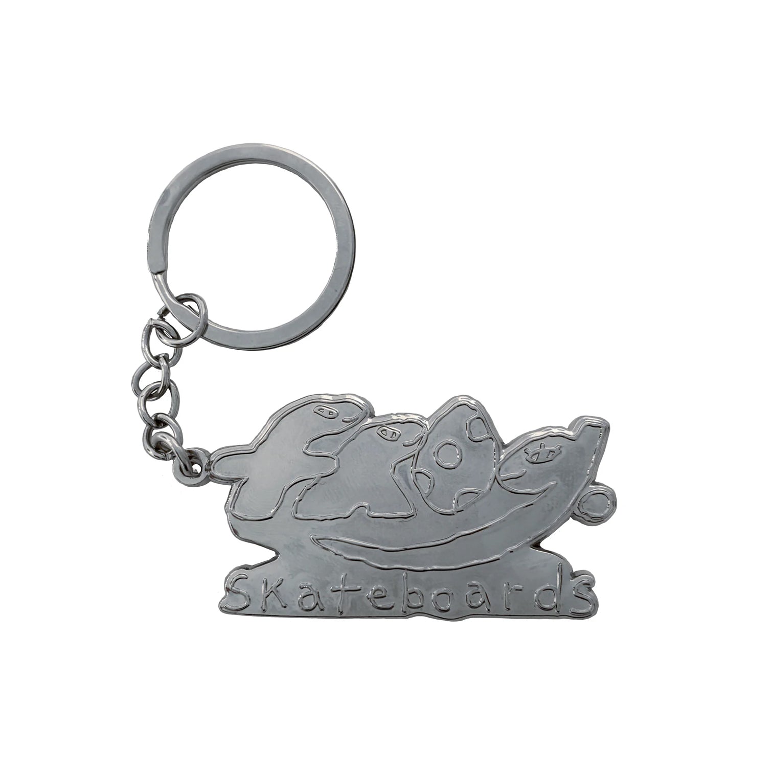 FROG SKATEBOARDS - Dino Logo Keychain "Silver"