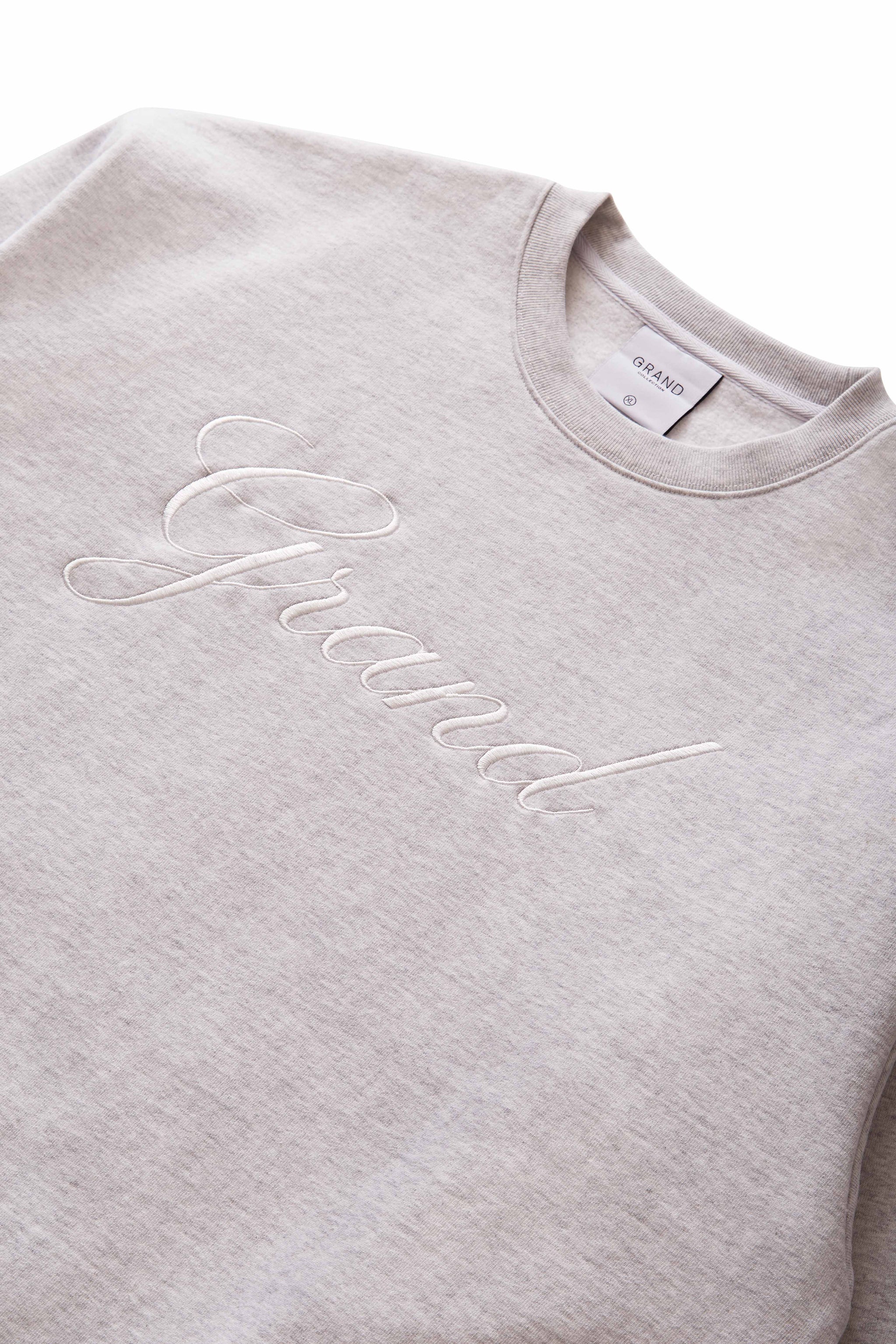 GRAND COLLECTION - Embroidered CrewNeck Sweatshirt  "Ash Grey"
