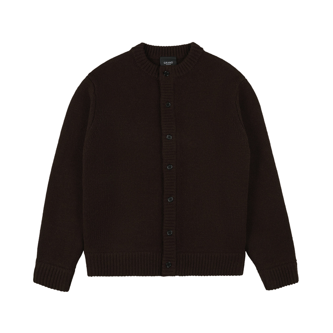 GRAND COLLECTION - Wool Cardigan "Espresso"