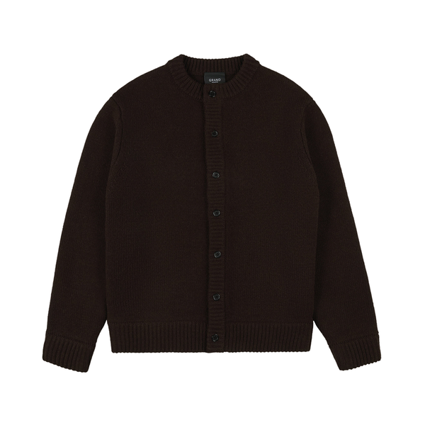 GRAND COLLECTION - Wool Cardigan "Espresso"